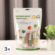 주베베 비건 덴탈 껌 야채/과일 강아지 간식, 3개, 150g