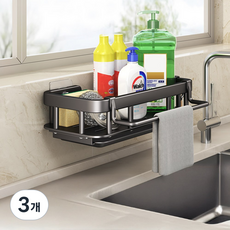 다이나토리 무타공 접착 수세미 행주 거치대, 3개, 본품