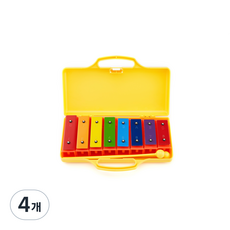 명창 실버스타 공명 실로폰8K(황색)음계분리형 무지개 칼라음판 {실.채포함], 4개, 황색, 8판