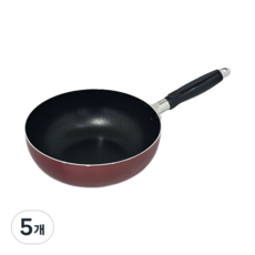 경량 6중코팅 업소용 식당용 가벼운 궁중팬 웍 튀김팬, 5개, 24cm