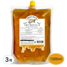 딥 플러스 바닐라 시럽 마다가스카르산 씨드 함유, 3개, 1L