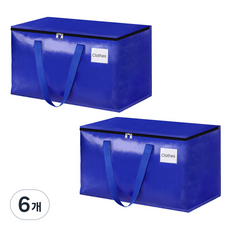 에이제이케이 대용량 이사가방 다용도 접이식 방수 수납정리함, 6개, 클래식 블루
