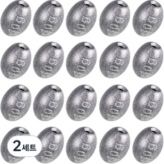 Hqzoomee낚시 봉돌 세트 케이스 제공 둥근 구멍이 있는 올리브 캐스팅 싱커 녹슬지 않는 내구성QZ10G10PCS, 2세트, 10개입