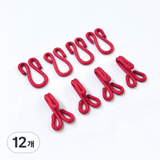 싸개 걸고리 국산 의류걸고리 1쌍, 12개, 레드