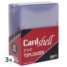 [카드로더/공식] 카드쉘 플라스틱 카드 탑로더 / Cardshell card top loader (size 3 x 4inch), 투명, 3개