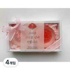 꽃집 생화향 카네이션비누 핑크+코랄, 180g, 4개입