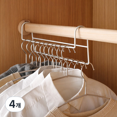 리빙만렙 (1+1) 공간활용 2단 옷걸이 행거 옷장수납, 4개, 화이트(ALS633)