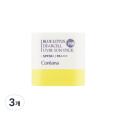 코리아나 제이앤비 블루로터스 디어셀 유브이아이알 비건 선스틱, 10g, 3개