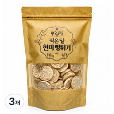 풍심당 국내산 현미 뻥튀기 떡뻥 저당간식 옛날 과자 회사 간식, 3개, 100g