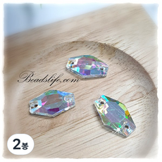 비즈라이프 쏘온스톤 크리스탈AB 모양, 2봉, 변형육각12*18mm20개