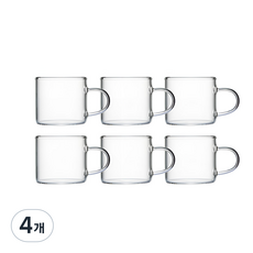 내열유리 미니 유리컵 120ml 6P 찻잔 세트, 4개
