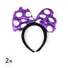 피플스파티 땡땡이리본머리띠 소 3개입, 2개, 퍼플