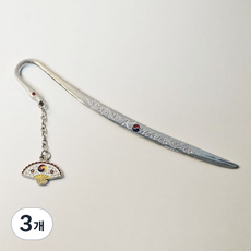 반야연 전통 비녀 책갈피 한국 기념품 외국인선물 북마크, 3개, 부채