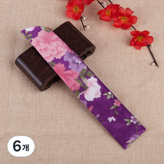 해피유 1+1 부채케이스 부채집, 6개, 퍼플 분홍꽃