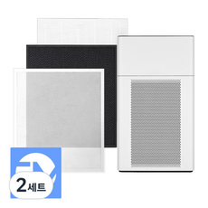 현대큐밍 더블에어 알파 공기청정기 호환 필터 HQ-A19700, 2세트, 1대 교체분