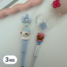 소꼼 캐릭터 비즈 볼펜 꾸미기 DIY 볼꾸 2개 세트, 3세트, 태닝+하늘