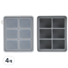 네오실리 국산 프리미엄 실리콘 얼음틀 다진마늘 이유식 냉동틀, 4개, 그레이