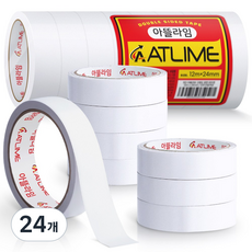 아뜰라임 자국없는 고점도 반투명 양면 테이프 12m x 24mm, 24개