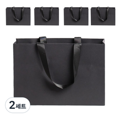 VITALO 튼튼하고 깔끔한 고급 선물 쇼핑백 가로형 5P, 2세트, VTL_블랙 중(5P)