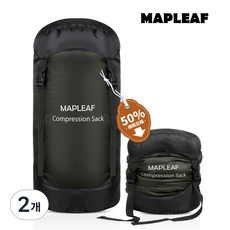 Mapleaf 압축 파우치 50% 압축 가능 스태프 백 대용량 30L/20L/15L/10L 초경량 슬리핑백 수납 압축 백 슬리핑백 수납 파우치 스태프 백 방수 캠핑 등산 용품 투어, 2개, Olive Green-20L