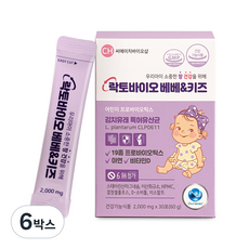 (소비기한 2026년 7월 18일) 어린이 유산균 아기 비타민D 아연 면역 영양제 추천 락토바이오 베베키즈, 30회분, 6박스