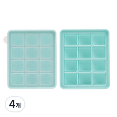 네오실리 국산 프리미엄 실리콘 얼음틀 다진마늘 이유식 냉동틀, 4개, 민트