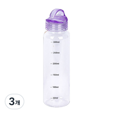 국산 슬림 미니 휴대용 물병 물통 어린이 러닝 등산 트라이탄소재 BPA free, 04 퍼플, 3개, 300ml