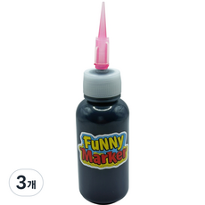 퍼니 패브릭 마카펜 검정 티셔츠 등 패브릭 전용 DIY 마커, 3개, Black 30ml