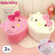 [당일발송] 헬로키티 세탁망 빨래바구니 세탁망 키티수납 원터치바구니 원터치보관함 원터치세탁바구니, 3개, 키티 화이트
