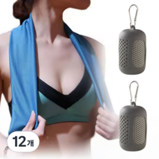 플라센 더 길어진 스포츠 쿨타올 땀수건, 12개, 그레이