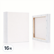 숲인더시티 미술 캔버스 판넬 유화 미니 드로잉 보드, 16개, 10x10cm