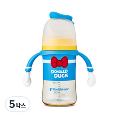 더블하트 디즈니 에디션 도널드덕 젖병 240ml(핸들포함), 5박스, 240ml