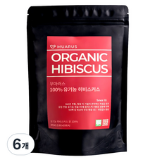 [25년 햇차] 독일 티 전문 기업이 생산관리한 무아러스 유기농 히비스커스 미세플라스틱 프리 티백, 1.5g, 6개, 25개입