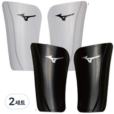 미즈노 정강이보호대 좌우형 1세트(14.5cm) 스포츠 축구 풋볼 용품 유소년 블랙 화이트