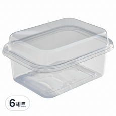 레이디핑거 티라미수용기 직사각형 보틀케이크 400ml 투명 디저트 케이스 높은뚜껑, 6세트, 50개입