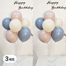 올리브파티 펄풍선 하트 풍선 풍선꽂이 풍선스탠드 2개 생일파티용품 세트, 3세트, 밀키파스텔