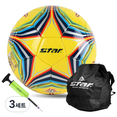 스타축구공 SB8795 축구공 + 볼가방 +볼펌프, 토네이도(옐로우), 3세트