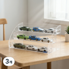 미니카진열장 토미카진열장 핫휠보관함 미니카보관함 1대64케이스 1대64진열장 아크릴케이스 투명쇼케이스 계단식진열대 미니카전시대 장난감자동차보관함 토미카케이스, 3개