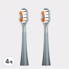 RANVOO 란부 에어젯X3 전동칫솔 호환용 리필모 칫솔모, 4개, PH3-그레이-소프트