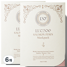 뤼산드 연어 PDRN 콜라겐 히알루론산 탄력 보습 주름 수분 마스크팩 25ml, 6개, 10개입