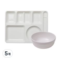 [식판의 고수] 주니어 한식식판 + 한식볼 SET (7 colors), 5개, 퓨어 화이트