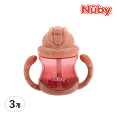 누비 무당벌레 빨대컵, 뉴트럴핑크, 3개