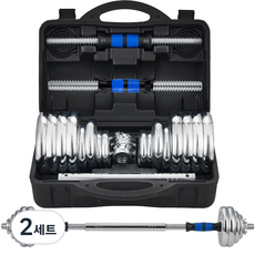 헬스장 크롬도금 조립아령 세트 조립식 무게조절 덤벨 28KG, 2세트