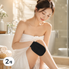 때장갑 때수건 때밀이 타올 때타올, 2개, 딥블랙, 1개입