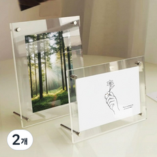 마벨인홈 고급 아크릴 액자 스탠드형, 투명, 2개