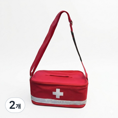 구급함 소프트 대형 가방끈 숄더 스트랩 포함 케이스 구급상자 약보관함 구급가방 약통 가정용, 2개
