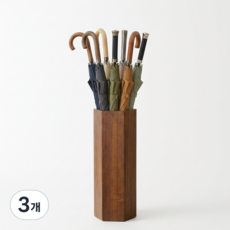 큰나무 가정 소형 사업장 인테리어 원목 육각우산꽂이, 헤이즐넛, 3개