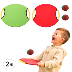 맘스픽 바운싱패드 쿠쉬볼 세트 캐치 원반 스포츠 야외놀이 바운스패드, 2개, 그린+레드