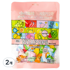 샤오커오라 민트향 비타민C 과일 12종 믹스 베트남 무설탕 사탕 캔디, 100g, 2개
