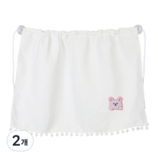 코지앤코어 자동차 햇빛가리개 자수 커튼 차량용, 토끼, 2개